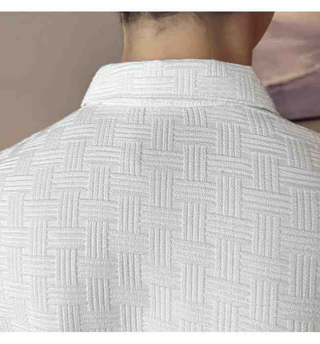 Men’s White Slim Fit Textured Short Sleeve Shirt