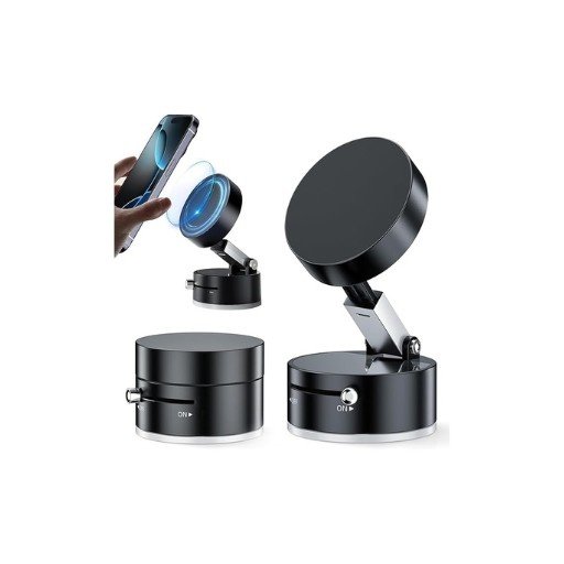 Magnetic Car Mobile Holder For Dashboard Vacuum Suction Phone Holder Mount Hand Free Magnetic Cell Phone Stand With Strong Grip Shockproof Suction Cup Mount For Car Gym Office Table